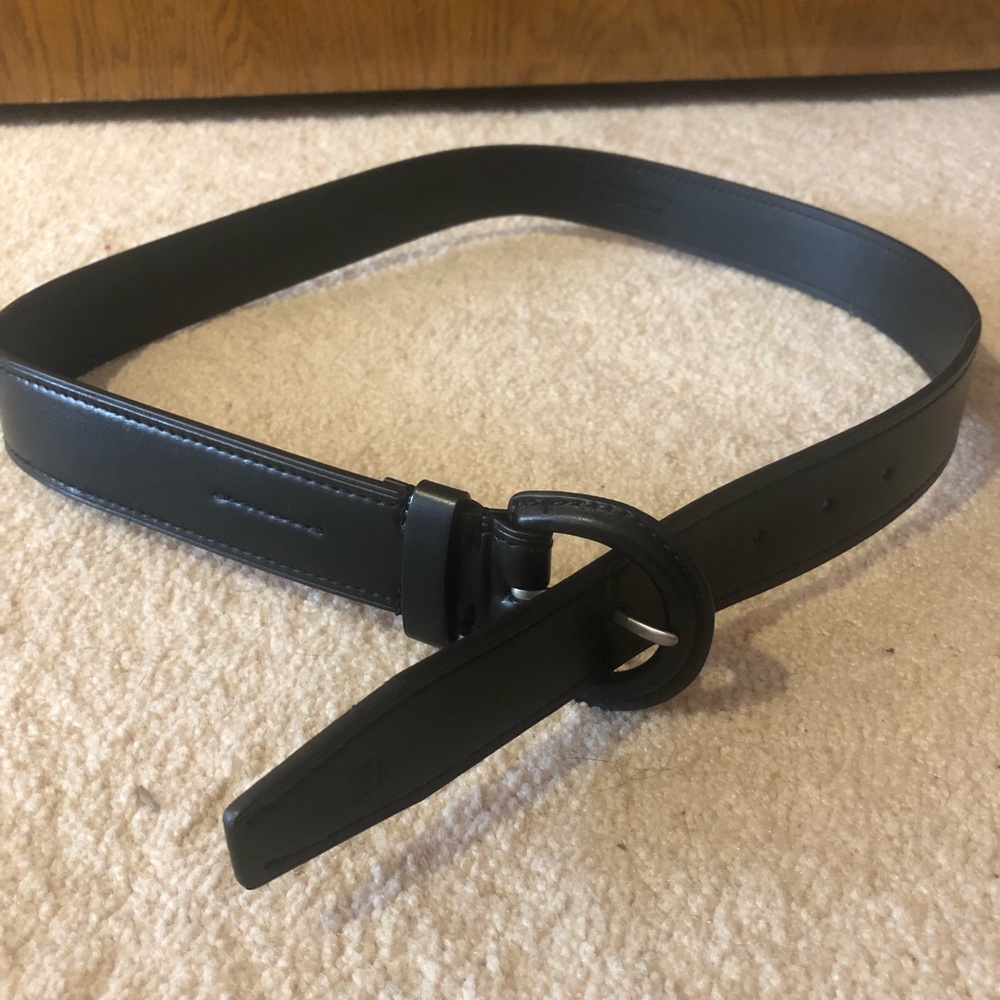 Chaps Black Leather Belt (M)